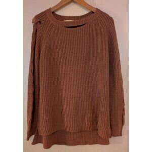 Altar'd State Brown Sweater - Braided Sleeves - See pics